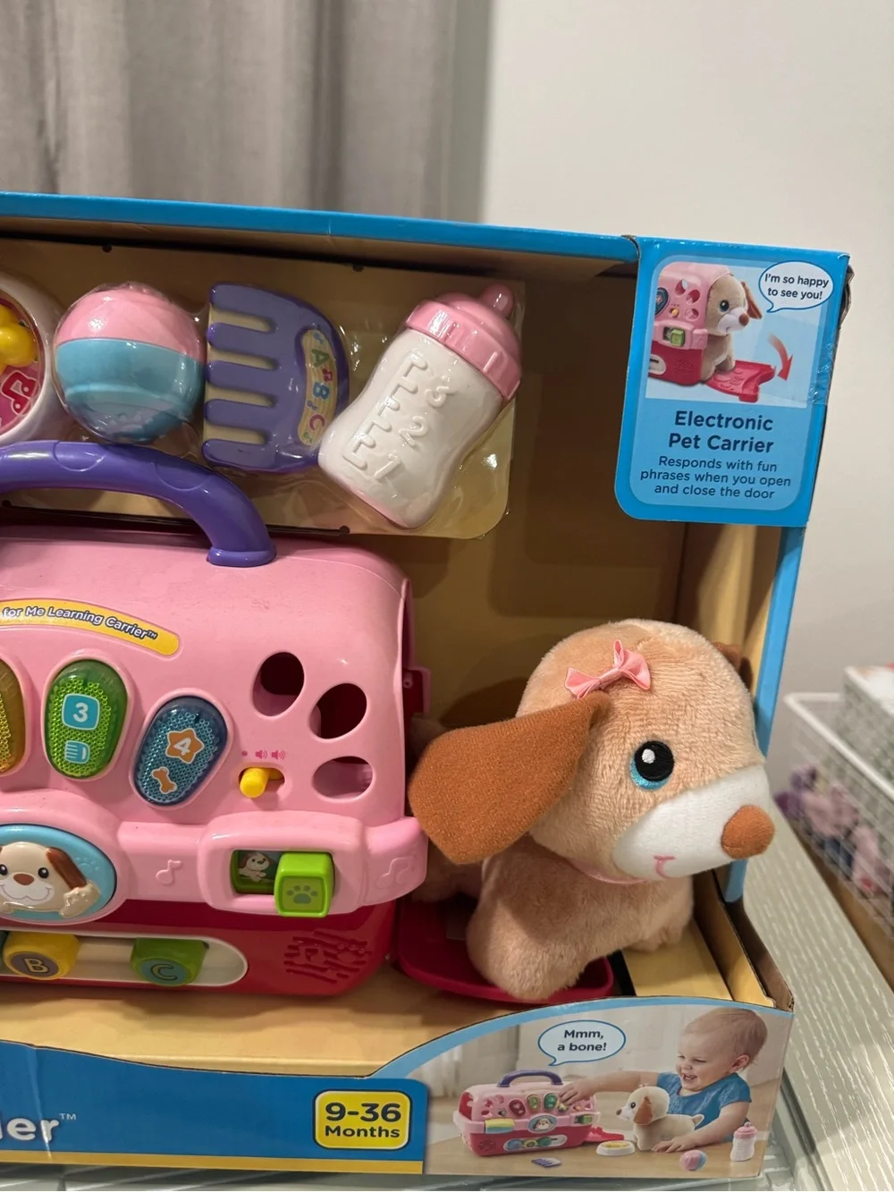 Vetch Pink Care-for-Me Learning Carrier with Plush Puppy
